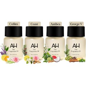 مجموعة Aura House Away - زيوت عطرية مملوءة بالزيوت العطرية (4 × 30 مل) - زيوت موزعة للهواء البارد مستوحاة من الفنادق، متوازنة مسبقًا وسهلة in Kuwait