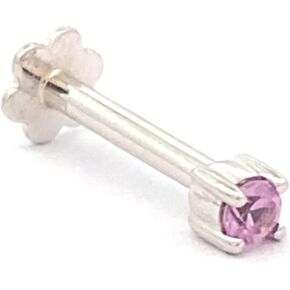 Demira Jewels 2.0MM Semi-Precious Stone Studded Nosepin in 14K Gold and 8MM Internally Threaded Screwback. in Kuwait