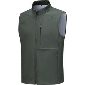 Mens Sleeveless Softshell Vest Waterproof Windproof Jacket Full Zip Outerwear Composite Fleece Fabric Golf Vest in Saudi Arabia