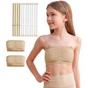 حمالة صدر Bandeau للفتيات المراهقات، حمالة صدر للرقص عارية مع أشرطة قابلة للتعديل، حمالة صدر رياضية بدون خياطة in Kuwait