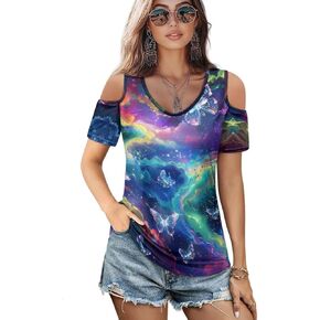 ZFRXIGN Cold Shoulder Tops for Women Size S-2XL Short Sleeve Shirts Going Out Top Square Neck Tee in Saudi Arabia