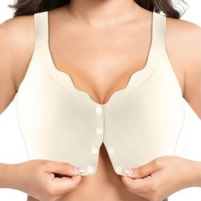 Jelly Front Closure Bras for Women Wireless Padded Post Surgery Bra No Underwire Seamless Full Coverage Comfortable in Saudi Arabia
