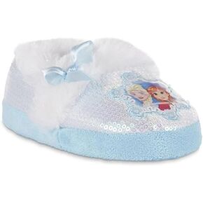 Disney Girl's Anna and Elsa Aline Slippers (XX-Large/13-1 M US Little Kid, White/Light Blue) in Saudi Arabia