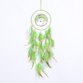 Pretty Jolly Pink Tree of Life Dream Catcher Wall Decor with Luminous Beads Handmade Crystal Stones Dreamcatchers Wall Hanging with Small Butterfly Pendant for Bedroom Wedding Party Wish Gift in Saudi Arabia