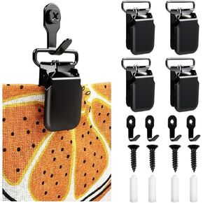 4 Pack Heavy Duty Tapestry Hangers Clamps/Clips, Non-Slip Wall Clips for Hanging Rugs, Blankets | Damage-Free Quilt Wall Hangers for Hangings Car Mats, Rug Samples, Paintings Display (Black) in Saudi Arabia