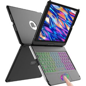 aMZCaSE Keyboard Case for iPad 9th Generation(10.2",2021),Colorful Backlight,360° Slim Cover, Keyboard Case with Bluetooth Keyboard&Pencil Holder,for iPad 8th Gen 2020,7th Gen 2019,Rose Gold in Kuwait