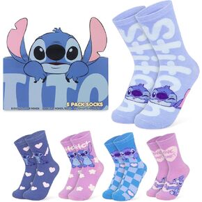 Disney Socks for Women, Teens, 5 Pack Soft Breathable Crew Character Socks for Lounging, Daily Wear, Funny Gifts for Women in Kuwait