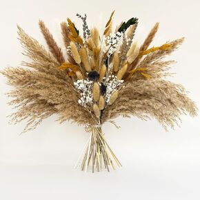 Natural Dried Pampas Grass Bouquet with Eucalyptus - Floral Arrangements for Home Office Wedding Centerpieces Rustic Boho Flowers Decor in Kuwait