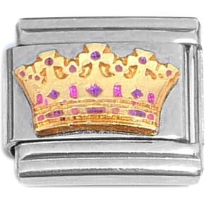 NewCharms Crown Pink Purple Bling Italian Charm in Saudi Arabia