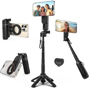 Takerers Selfie Stick Tresh Trans مع Remote 【حجم الجيب】 4-in-1 قابلة للتمديد ترايبود الهاتف الخليوي 【360 ° دوران】 عصا صورة شخصية صغيرة لجهاز iPhone Android Phone حامل لتسجيل الفيديو المباشر البث المباشر in Kuwait