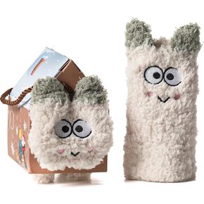 HHUQ Birthday Gifts for Women, Mothers Day Gifts for Mom, Warm and Cozy Gifts for Friends Teacher Sister Bestie Girlfriend Coworkers Wife Daughter Grandma Aunt, Cute Fuzzy Animal Fuzzy Socks in Saudi Arabia