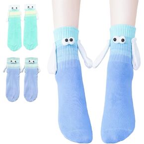 زوجان من الجوارب المغناطيسية التي تمسك الأيدي، جوارب مضحكة ومجنونة سخيفة، هدايا عيد الميلاد للمراهقين والأزواج أفضل صديق in Kuwait