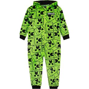 Minecraft Onesie Pajamas For Boys، Creeper Boys Pajamas، Gamer Hooded Fleece Onesie للأطفال in Kuwait