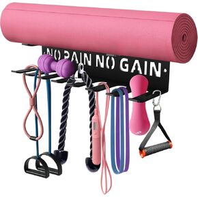 Home Gym Accessories Organization Storage Rack Equipment For Home 8 Hook Wall Hanger Display Gear Barbells Resistance Bands Jump Ropes Lifting Belt Hanger Accessories Hardware Included in Kuwait
