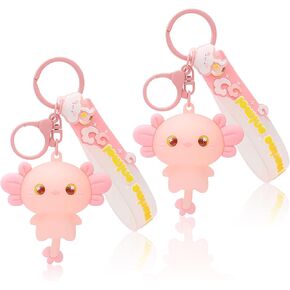 CZFSWT 2 قطعة سلسلة مفاتيح Axolotl، سلسلة مفاتيح Kawaii، هدايا وهدايا رائعة لحفلات Axolotl، ملحقات Axolotl مناسبة لتخزين المفاتيح اليومية وتزيين الأمتعة in Kuwait