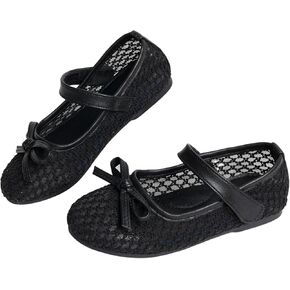 Girls Mary Jane Dress Shoes Ballerina Flats- Toddler/Little Kid Breathable Dress Shoes with Bow Lightweight School Uniform Shoes for Parties, Daily Wear & Special in Saudi Arabia