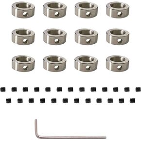 RUIAN 1/4" Bore Shaft Collar 6mm Bore Zinc Plated Solid Steel Screw Style Lock Collars with 1/4" Bore Size,1/2" Outer Diameter, and 5/16" Width, 12Pcs in Kuwait