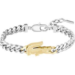 Lacoste Arthor Bracelet – Unisex Polished Curb Chain with Crocodile Detail – Modern Everyday Jewelry in Saudi Arabia