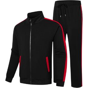 LecGee Men's Tracksuit Set Full Zip Stand Collar Jacket and Casual Jogger Pants Athletic Sweatsuit Set M-3XL in Saudi Arabia