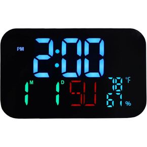 Smart LED Temperature Humidity Clock for Remote Monitoring Tuya App Control Adjustable Brightness for Home Office (#1) in Kuwait