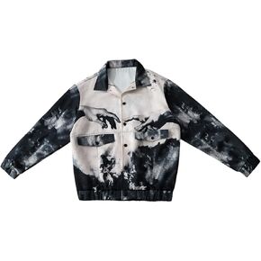 Men's Graphic Jackets Tie Dye Long Sleeve Button Down Rave Jacket Fall Outerwear Streetwear in Saudi Arabia