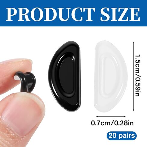 20 Pairs Eyeglass Nose Pads for Glasses Anti-Slip Stick On Silicone Cushions Soft Comfortable Replacement Adhesive Nosepads Reduce Pressure Prevent Slipping for Sunglasses Reading Glass Plastic Frames in Saudi Arabia