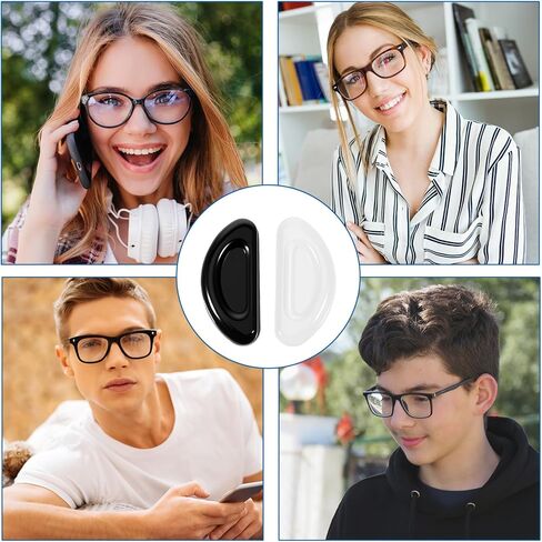 20 Pairs Eyeglass Nose Pads for Glasses Anti-Slip Stick On Silicone Cushions Soft Comfortable Replacement Adhesive Nosepads Reduce Pressure Prevent Slipping for Sunglasses Reading Glass Plastic Frames in Saudi Arabia