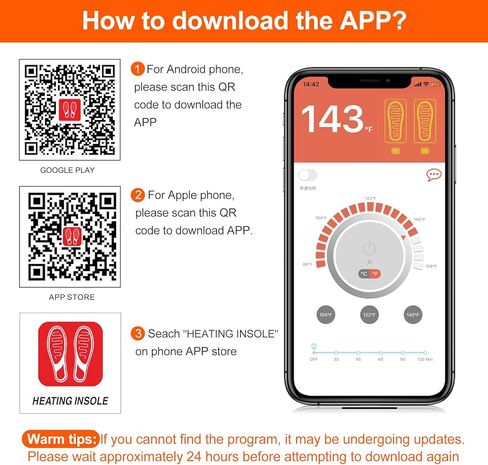 Heated Insoles Rechargeable, Foot Warmer with 5000 mAh Battery,4 Heat Settings Mobile app to Control Temperature, for Men and Women in Saudi Arabia