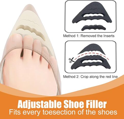 بطانات كعب لحشو الأحذية للأحذية النسائية - حشو أحذية للأحذية الكبيرة جدًا للنساء مع حشوات لأصابع القدم، وحشوات لأصابع القدم لملاءمة كبيرة جدًا (12 زوجًا) in Kuwait