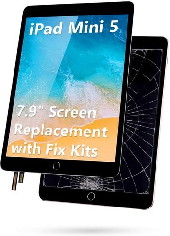 LHM for iPad mini 5 Generation (2019) 7.9" LCD Screen Replacement Display Touch Glass Digitizer Assembly LED Backlit LCD Panel (Model: A2133 A2125 A2126 A2124) with Repair Kits (White) in Kuwait