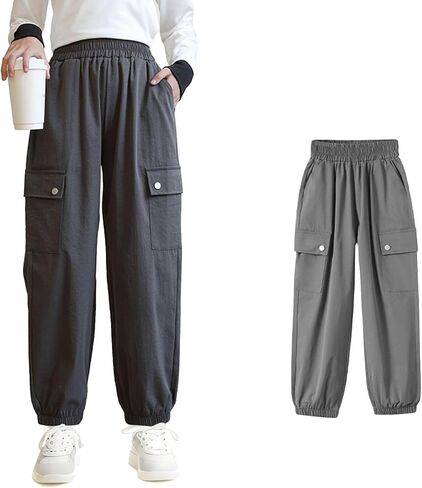Girls Sweatpants Work-Style Pants Casual Trousers Spring Summer Autumn 4-14Y in Saudi Arabia