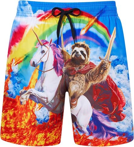 uideazone Men Swim Trunks Drawstring Elastic Waist Quick Dry Beach Shorts with Mesh Lining Swimwear Bathing Suits in Kuwait