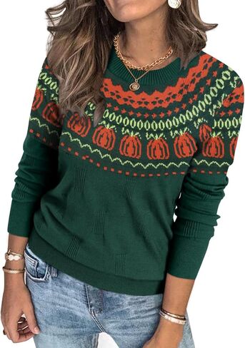 MK Shop Limited البلوزات للنساء الخريف بلوزة طويلة الأكمام خفيفة الوزن Crewneck مضلع متماسكة قمم سترة عارضة البلوز القمصان in Kuwait