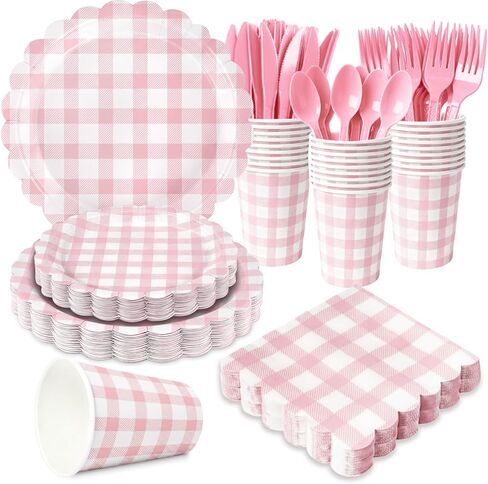 150 PCS Christmas Party Supplies - Christmas Plates and Napkins Set Includes Plates, Napkins, Cups, Forks, Knives for Christmas Party Decorations, Serves 25 in Kuwait