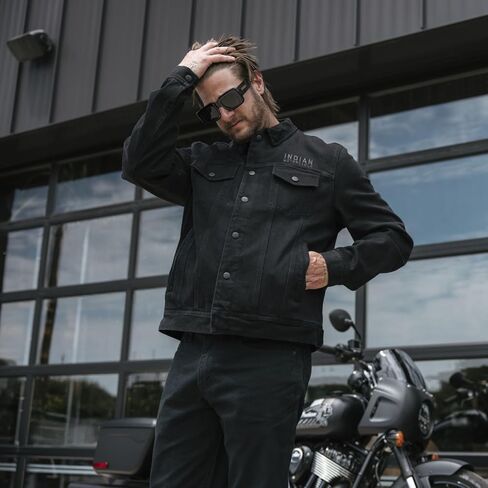 Indian Motorcycle Men's Rockingham Denim Jacket, Black - 2865669 in Saudi Arabia