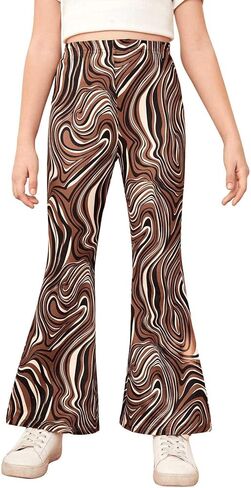 Girl's Geo Flare Pants High Rise Vacation Bell Bottoms in Saudi Arabia