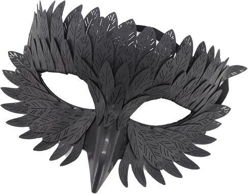 Masquerades Party Halloween Bird Beak Carnivals Owl Feathered Half Face for Woman in Saudi Arabia