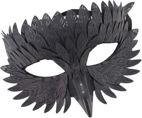 Masquerades Party Halloween Bird Beak Carnivals Owl Feathered Half Face for Woman in Saudi Arabia