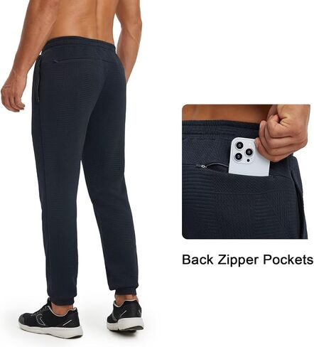 M MAELREG Mens Joggers with 4 Zipper Pockets Moisture Wicking Winter Heather Casual Athletic Joggers Sweatpants for Men in Saudi Arabia