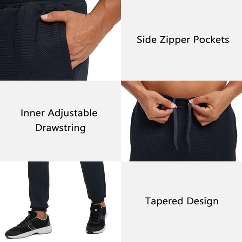 M MAELREG Mens Joggers with 4 Zipper Pockets Moisture Wicking Winter Heather Casual Athletic Joggers Sweatpants for Men in Saudi Arabia