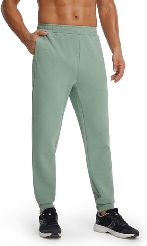 M MAELREG Mens Joggers with 4 Zipper Pockets Moisture Wicking Winter Heather Casual Athletic Joggers Sweatpants for Men in Saudi Arabia
