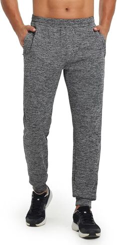 M MAELREG Mens Joggers with 4 Zipper Pockets Moisture Wicking Winter Heather Casual Athletic Joggers Sweatpants for Men in Saudi Arabia