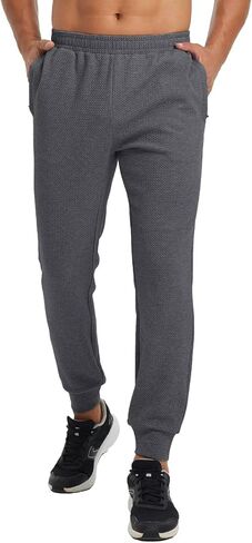 M MAELREG Mens Joggers with 4 Zipper Pockets Moisture Wicking Winter Heather Casual Athletic Joggers Sweatpants for Men in Saudi Arabia