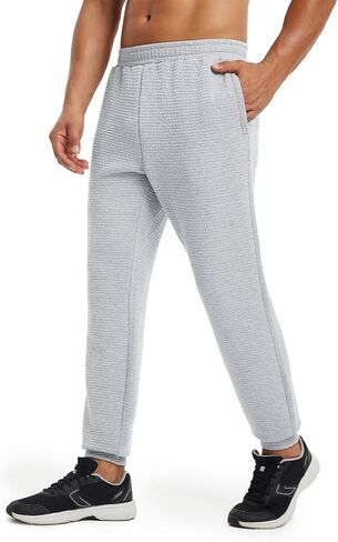 M MAELREG Mens Joggers with 4 Zipper Pockets Moisture Wicking Winter Heather Casual Athletic Joggers Sweatpants for Men in Saudi Arabia