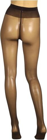 Wolford Individual 10 Tights For Women Sheer Shaping Pantyhose Reinforced Panty Shadow Toe Soft Waistband for All-Day Comfort Black Nearly Black X-Large in Saudi Arabia