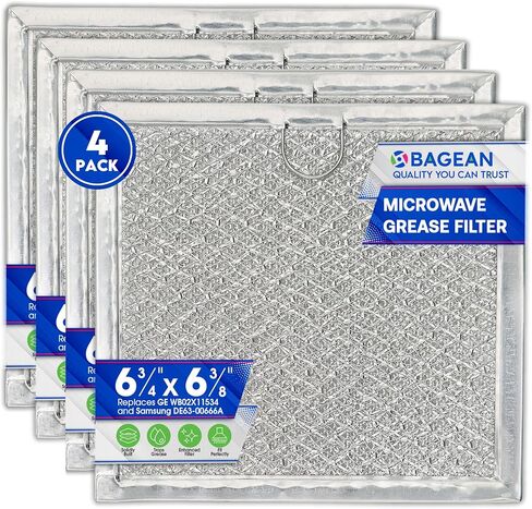 Microwave Filter replacement 6.81" x 6.34" Fits GE WB02X11534 Samsung DE63-00666A Microwave Grease Filter - Freshens and Filters Kitchen Air Entering the Over-the-Range Oven Stove Fan (2-Pack) in Kuwait