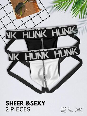 2 Pack Mens Jockstrap Underwear Wide Belt Athletic Supporter Thong Style Sport Jock Strap Brief Bikini Thongs Male Underwear in Saudi Arabia