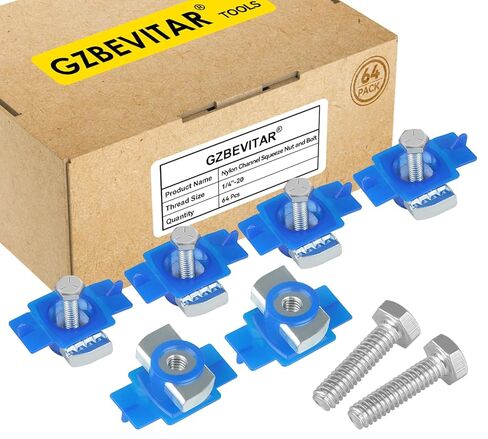1/4"-20 Nylon Channel Squeeze Nut and Bolt, Strut Channel Cone Nuts, Easy Positioning for American Channel Support Systems, Perfect for Solar Panels Mounting (16) in Saudi Arabia
