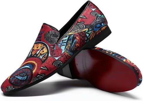 AUSTIN MILL Mens Dress Shoes Slip-on Classic Suede Loafers Printed Wedding Party Shoe in Saudi Arabia