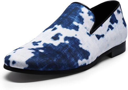 AUSTIN MILL Mens Dress Shoes Slip-on Classic Suede Loafers Printed Wedding Party Shoe in Saudi Arabia